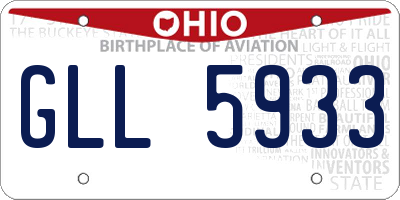 OH license plate GLL5933