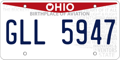 OH license plate GLL5947