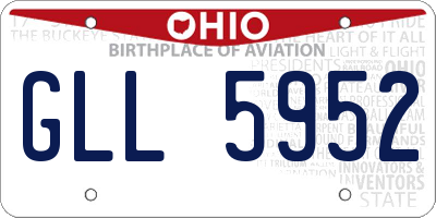 OH license plate GLL5952