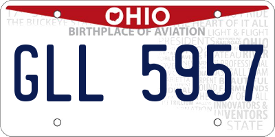 OH license plate GLL5957