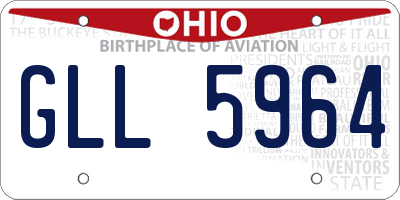 OH license plate GLL5964