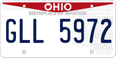 OH license plate GLL5972