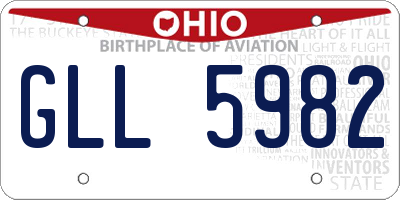 OH license plate GLL5982