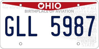 OH license plate GLL5987