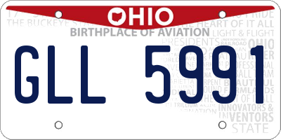 OH license plate GLL5991