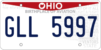 OH license plate GLL5997