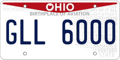 OH license plate GLL6000