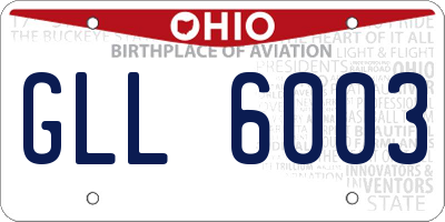 OH license plate GLL6003