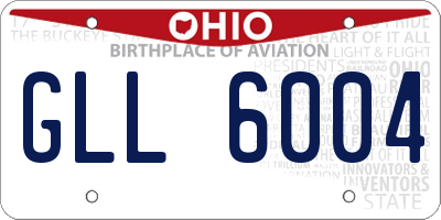 OH license plate GLL6004