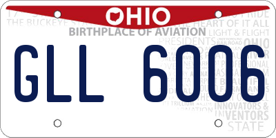 OH license plate GLL6006