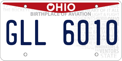 OH license plate GLL6010