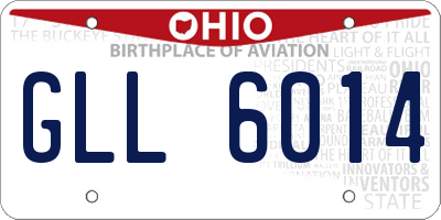 OH license plate GLL6014