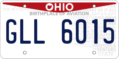 OH license plate GLL6015