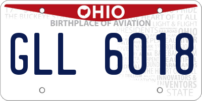 OH license plate GLL6018