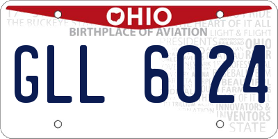 OH license plate GLL6024