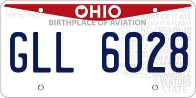 OH license plate GLL6028
