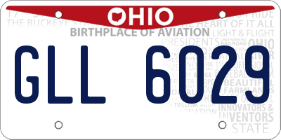 OH license plate GLL6029