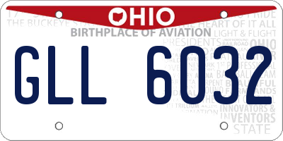 OH license plate GLL6032