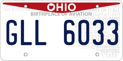 OH license plate GLL6033
