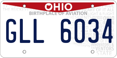 OH license plate GLL6034