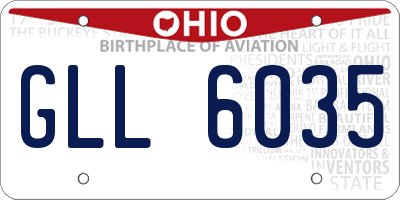 OH license plate GLL6035