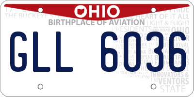OH license plate GLL6036