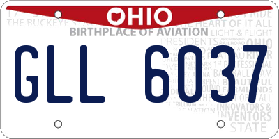 OH license plate GLL6037
