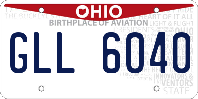 OH license plate GLL6040