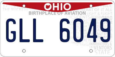 OH license plate GLL6049