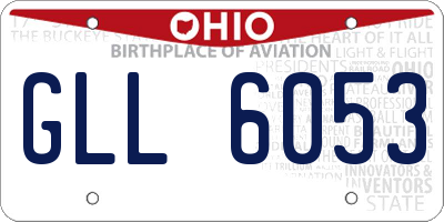 OH license plate GLL6053
