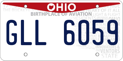 OH license plate GLL6059