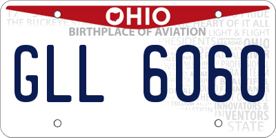OH license plate GLL6060