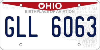 OH license plate GLL6063