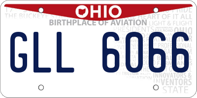 OH license plate GLL6066