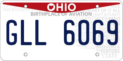 OH license plate GLL6069