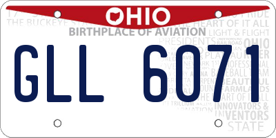 OH license plate GLL6071