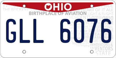 OH license plate GLL6076