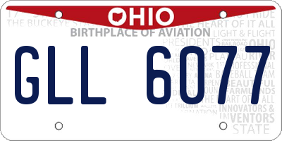 OH license plate GLL6077