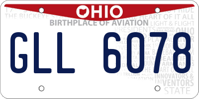 OH license plate GLL6078