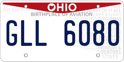 OH license plate GLL6080