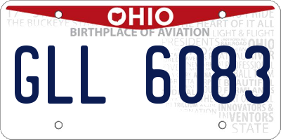 OH license plate GLL6083