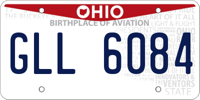 OH license plate GLL6084
