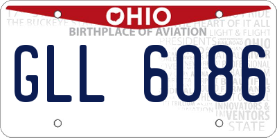 OH license plate GLL6086