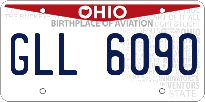 OH license plate GLL6090
