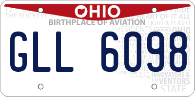 OH license plate GLL6098