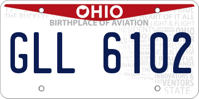 OH license plate GLL6102