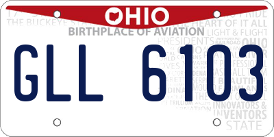 OH license plate GLL6103