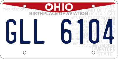 OH license plate GLL6104