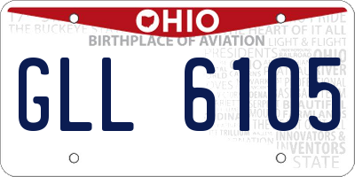 OH license plate GLL6105