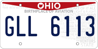 OH license plate GLL6113